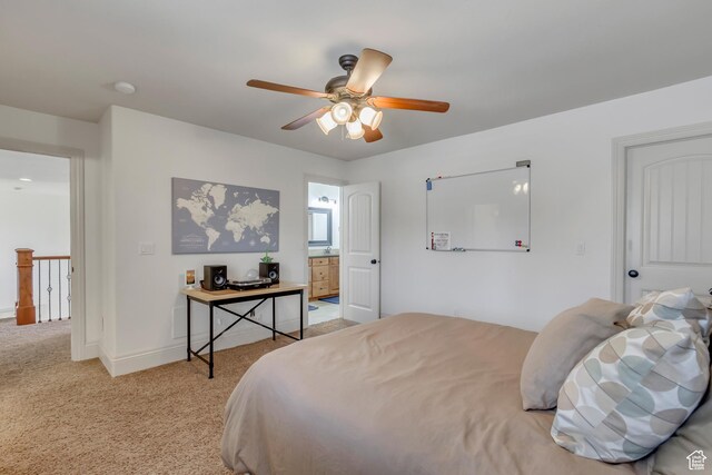 6663 W Normandy Way, Highland, UT 84003 - bedroom featuring carpet floors, baseboards, and a ceiling fan