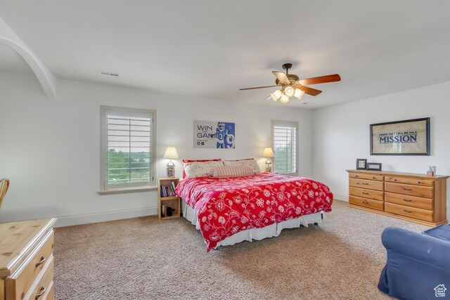 6663 W Normandy Way, Highland, UT 84003 - bedroom with carpet floors, ceiling fan, and baseboards