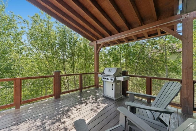 8086 N Meadowview Dr, Snyderville, UT 84098 - wooden deck featuring a grill