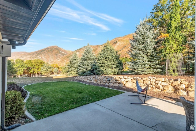 1110 S Woodland Hills Dr, Woodland Hills, UT 84653 - view of green lawn featuring a mountain view and a patio