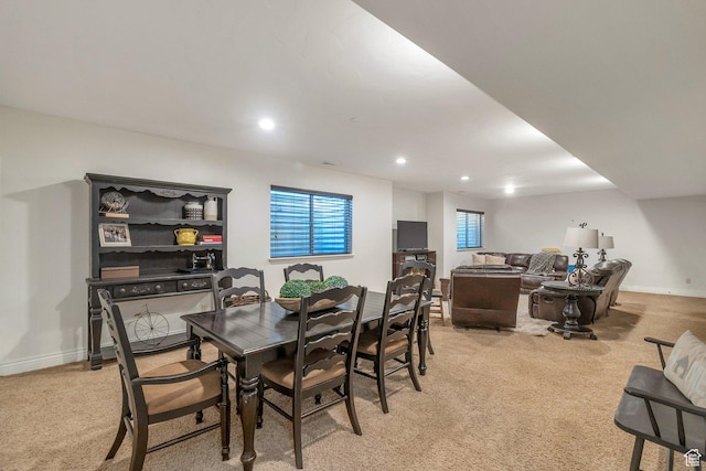 1110 S Woodland Hills Dr, Woodland Hills, UT 84653 - dining room featuring light colored carpet, recessed lighting, and baseboards