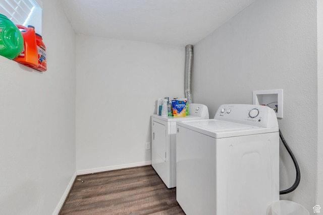 129 N 1100 W, Provo, UT 84601 - laundry area with washing machine and clothes dryer, dark wood-style flooring, and baseboards