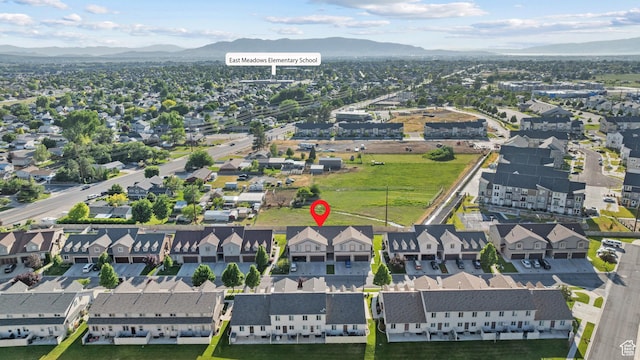 1146 S 2880 E, Spanish Fork, UT 84660 - aerial view of property and surrounding area featuring a mountain backdrop and nearby suburban area