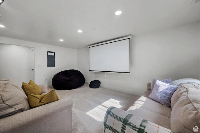 1146 S 2880 E, Spanish Fork, UT 84660 - carpeted home theater with recessed lighting and electric panel