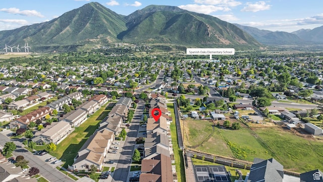 1146 S 2880 E, Spanish Fork, UT 84660 - aerial view of property's location with nearby suburban area and mountains