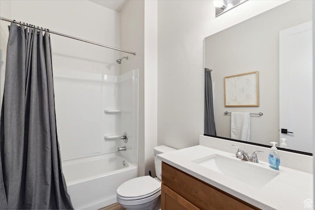5936 N Angels Landing Dr, Mountain Green, UT 84050 - full bathroom with vanity, toilet, and shower / bathtub combination with curtain