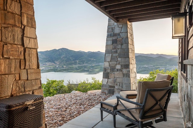 1136 E Black Hawk Way, Hideout, UT 84036 - view of patio / terrace with a mountain view and cooling unit