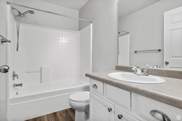 2108 W 2180 N, Lehi, UT 84043 - full bath with vanity, shower / bathtub combination, toilet, and wood finished floors