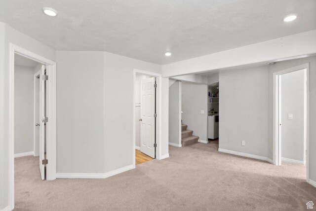 2108 W 2180 N, Lehi, UT 84043 - basement with carpet, recessed lighting, baseboards, and stairway