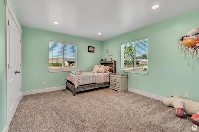 719 E Center St, Genola, UT 84655 - carpeted bedroom with baseboards and recessed lighting