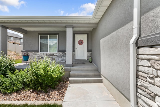 1788 S Longview Rd Unit 161, Santaquin, UT 84655 - property entrance featuring stone siding, stucco siding, and a porch