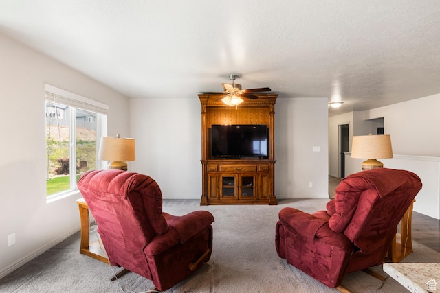 1788 S Longview Rd Unit 161, Santaquin, UT 84655 - carpeted living room with a ceiling fan and baseboards