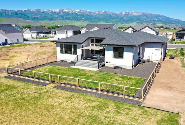 407 W 275 N, Morgan, UT 84050 - back of property featuring a shingled roof, stucco siding, and a mountain view