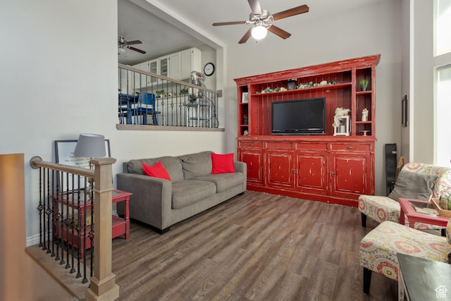 408 E 850 N, Brigham City, UT 84302 - living room with a ceiling fan and wood finished floors