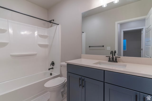 11228 S Old Bridge Rd W, South Jordan, UT 84009 - full bath featuring toilet, vanity, bathtub / shower combination, and tile patterned floors