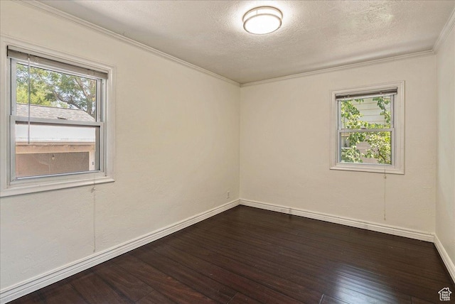 6 W Miller St S, Salt Lake City, UT 84107 - unfurnished room with dark wood-style floors, a textured ceiling, and crown molding