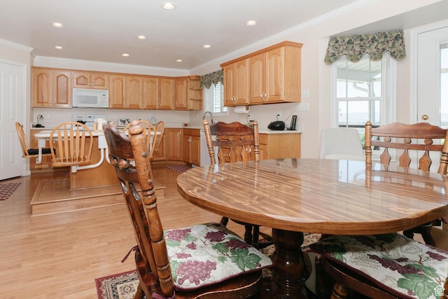 831 S 1150 E, Preston, ID 83263 - dining room with crown molding, light wood finished floors, and recessed lighting