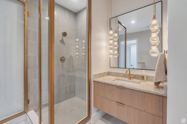 3943 N Foothill Dr, Provo, UT 84604 - full bathroom featuring a stall shower and vanity