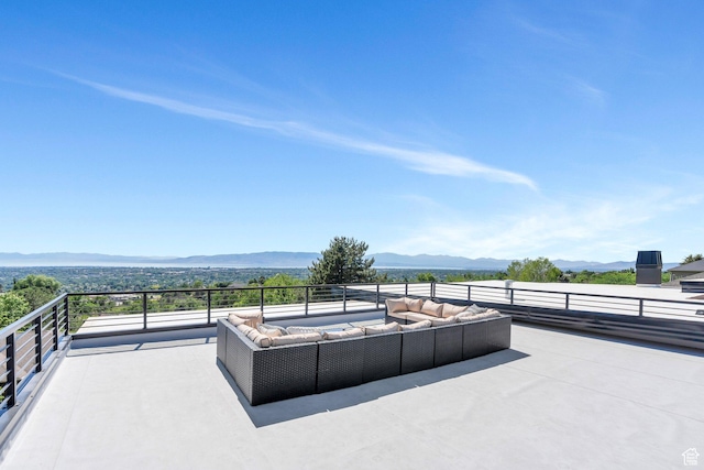 3943 N Foothill Dr, Provo, UT 84604 - view of patio / terrace featuring an outdoor living space and a mountain view