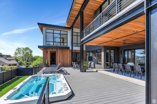 3943 N Foothill Dr, Provo, UT 84604 - view of swimming pool with outdoor dining space and a deck
