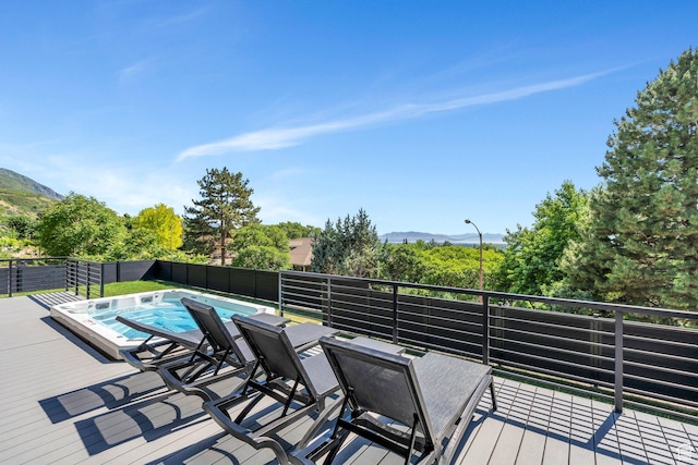 3943 N Foothill Dr, Provo, UT 84604 - wooden deck with a mountain view