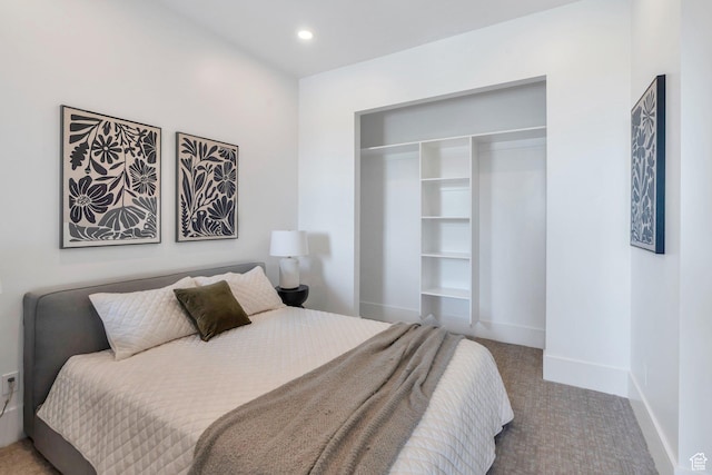 3943 N Foothill Dr, Provo, UT 84604 - bedroom with carpet, baseboards, recessed lighting, and a closet