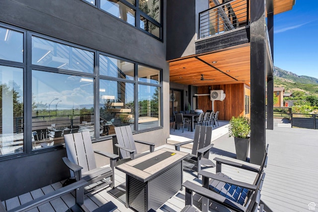 3943 N Foothill Dr, Provo, UT 84604 - view of patio featuring a mountain view and outdoor dining space