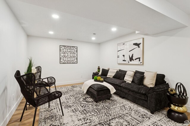 155 W 800 N, Spanish Fork, UT 84660 - living room featuring baseboards, wood finished floors, and recessed lighting