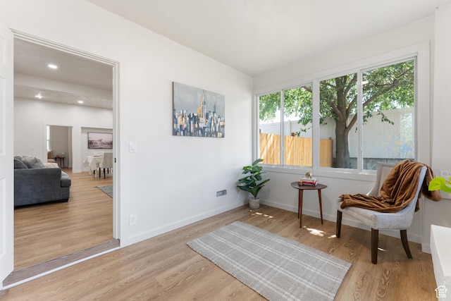 2802 W 5600 S, Roy, UT 84067 - sitting room with wood finished floors, baseboards, and recessed lighting