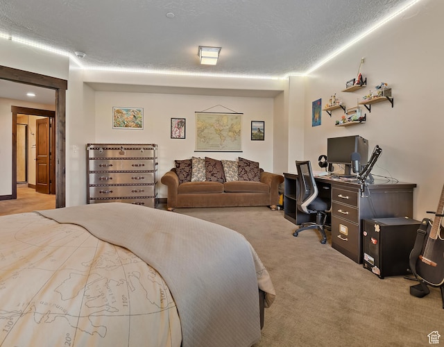707 N Chimney Rock Rd, Heber City, UT 84032 - bedroom with carpet flooring, an office area, and a textured ceiling