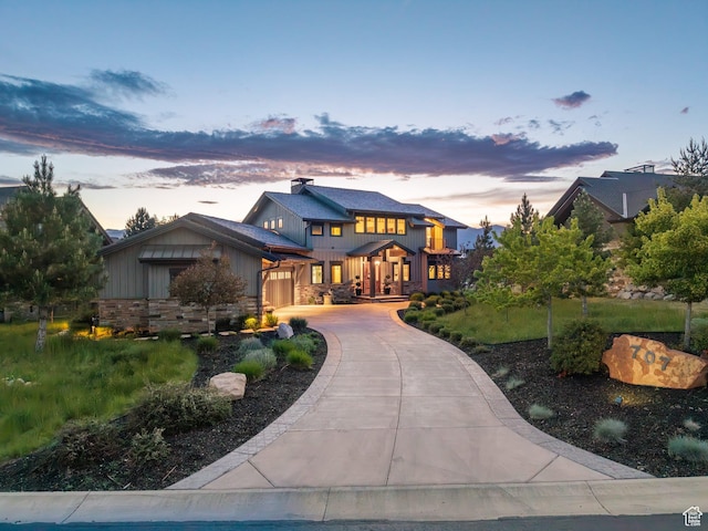 707 N Chimney Rock Rd, Heber City, UT 84032 - view of front of property featuring curved driveway and board and batten siding