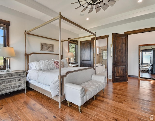 707 N Chimney Rock Rd, Heber City, UT 84032 - bedroom with wood-type flooring, recessed lighting, and baseboards