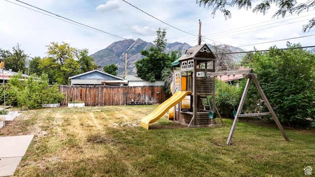1820 E Meadow Dr S, Cottonwood Heights, UT 84121 - view of jungle gym featuring a mountain view
