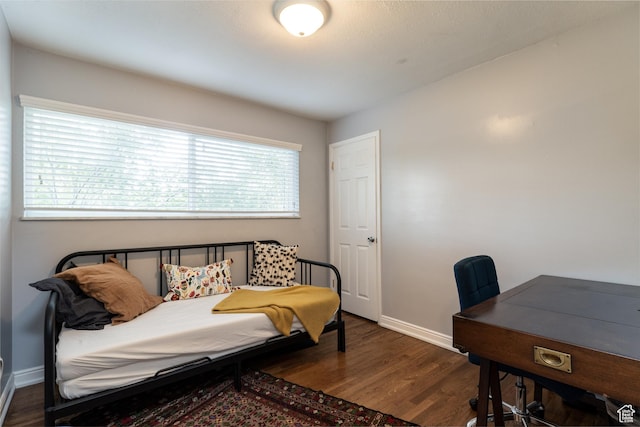 1820 E Meadow Dr S, Cottonwood Heights, UT 84121 - bedroom with dark wood-type flooring and an office area