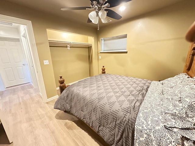 841 E Markea Ave, Salt Lake City, UT 84102 - bedroom featuring a closet, wood finished floors, and ceiling fan
