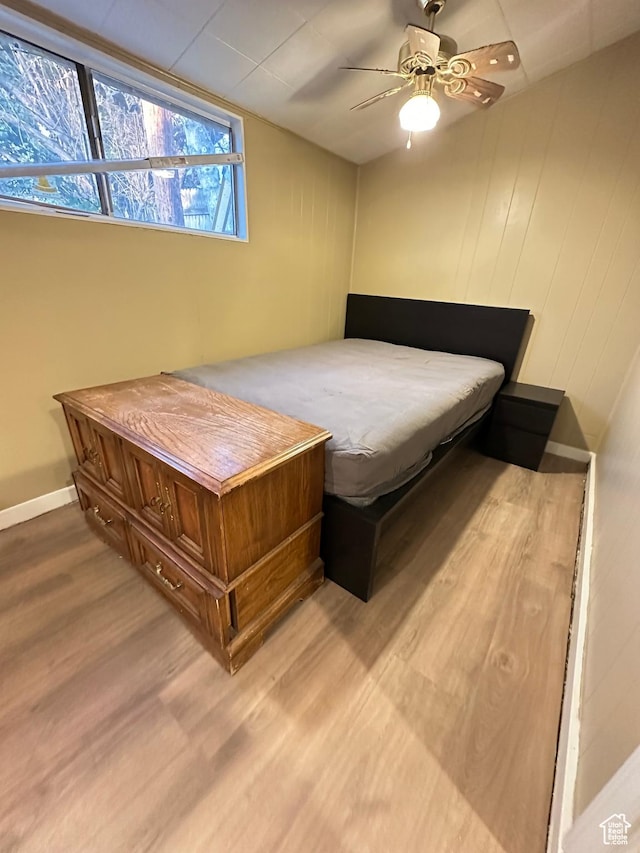 841 E Markea Ave, Salt Lake City, UT 84102 - bedroom featuring wood finished floors, a ceiling fan, and baseboards