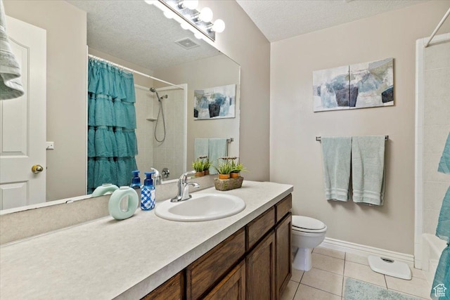 2373 S 2830 W, Syracuse, UT 84075 - bathroom featuring toilet, vanity, tile patterned floors, a textured ceiling, and baseboards