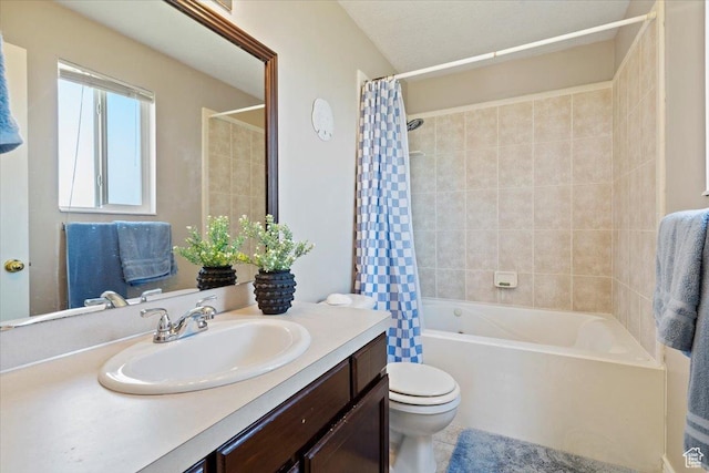 2373 S 2830 W, Syracuse, UT 84075 - bathroom featuring vanity, toilet, and shower / tub combo with curtain