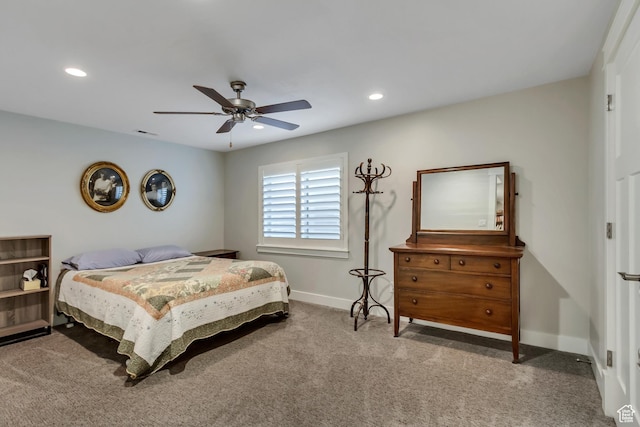 849 N 400 E, Springville, UT 84663 - carpeted bedroom featuring baseboards, recessed lighting, and ceiling fan