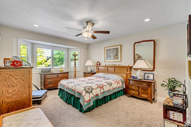 849 N 400 E, Springville, UT 84663 - bedroom featuring light colored carpet, recessed lighting, a ceiling fan, and baseboards