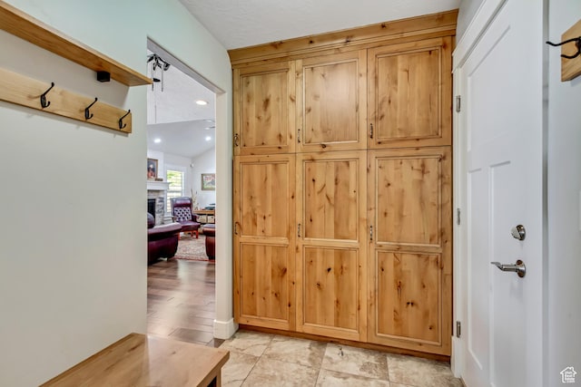 849 N 400 E, Springville, UT 84663 - mudroom featuring a fireplace and recessed lighting