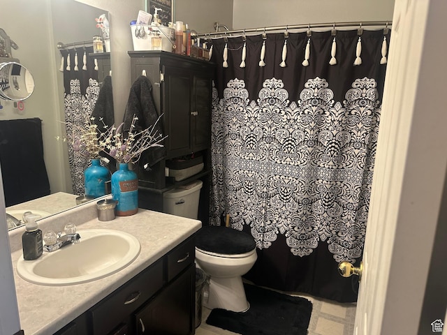 3863 W Augusta Dr S, Syracuse, UT 84075 - full bathroom with vanity, toilet, and curtained shower