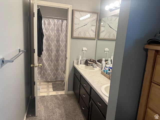 3863 W Augusta Dr S, Syracuse, UT 84075 - full bathroom featuring double vanity and a shower with curtain