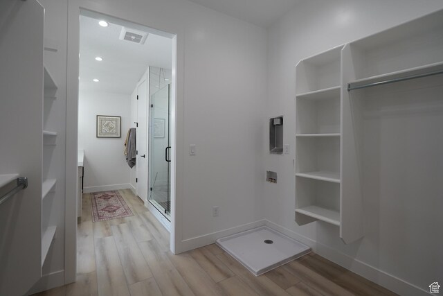 5866 N Fork Rd, Eden, UT 84310 - mudroom with light wood-style floors, baseboards, and recessed lighting