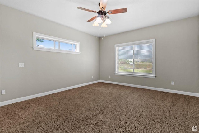 150 N 1015 W, Manti, UT 84642 - unfurnished room with plenty of natural light, a ceiling fan, carpet floors, and baseboards