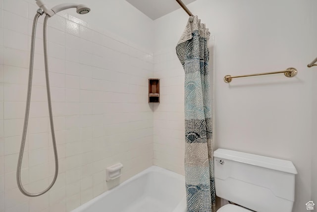 1063 Oxford Dr, Ogden, UT 84403 - bathroom with shower / bathtub combination with curtain and toilet