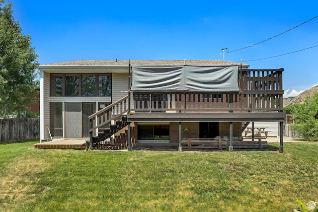1063 Oxford Dr, Ogden, UT 84403 - rear view of house featuring stairs and a deck