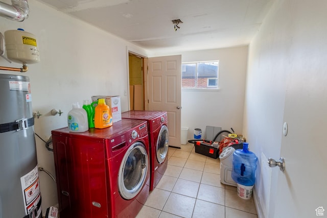 636 N 200 W, Clearfield, UT 84015 - washroom with water heater, separate washer and dryer, and light tile patterned floors