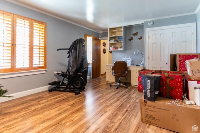 611 E 100 N, Brigham City, UT 84302 - office area with ornamental molding and wood finished floors