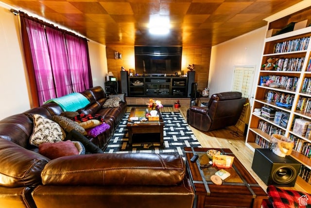 611 E 100 N, Brigham City, UT 84302 - living room with wooden walls and wood finished floors